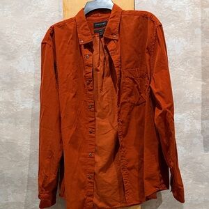Banana Republic Men’s Lightweight Button-Up Shirt Jacket in Rust